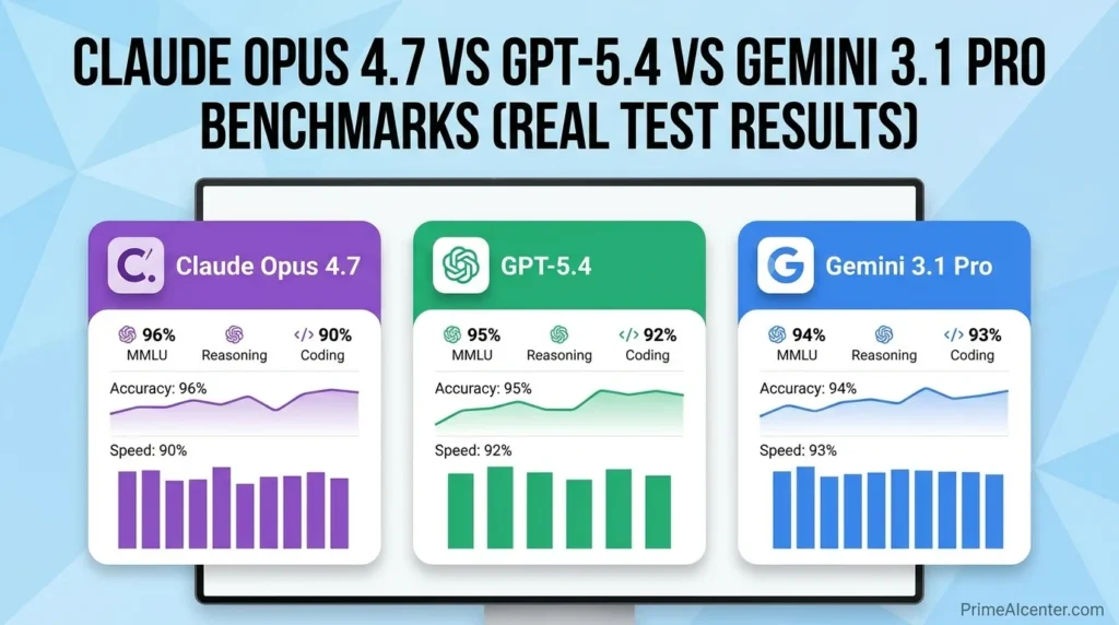 Claude Opus 4.7 vs GPT-5.4 vs Gemini 3.1 Pro Benchmarks 
